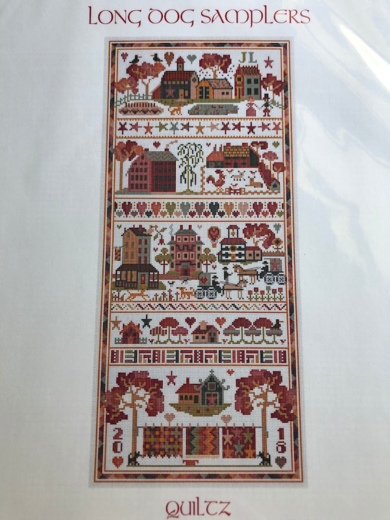 QUILTZ /long Dog Samplers / Cross Stitch Chart / Counted