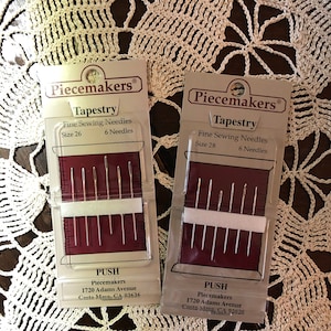 Piecemakers Tapestry Needle set / Size 24, 26 or 28 / One pack of 6 / Cross stitch needles
