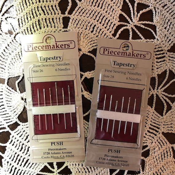 Piecemakers Tapestry Needle set / Size 24, 26 or 28 / One pack of 6 / Cross stitch needles