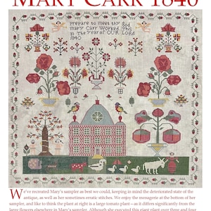 MARY CARR 1840 / Needlework Press / cross stitch chart / counted cross stitch / pattern only