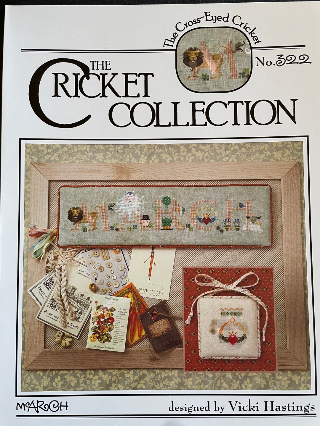 Cross Eyed Cricket / MARCH / the Cricket Collection /cross Stitch Chart