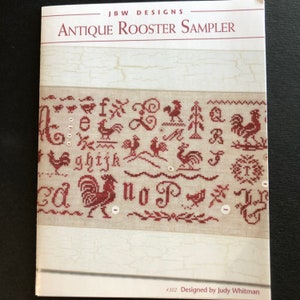 JBW Designs / ANtique ROOSTER Sampler / stitch chart / pattern only
