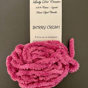 Lady Dot Creates/ BERRY CRUSH /Hand Dyed Cotton Chenille Trim/ Embellishments / Finishing / Craft project trim