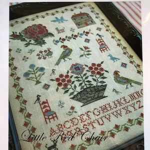 Little Red Chair Sampler / The Scarlett House / cross stitch chart / counted cross stitch pattern / pattern only
