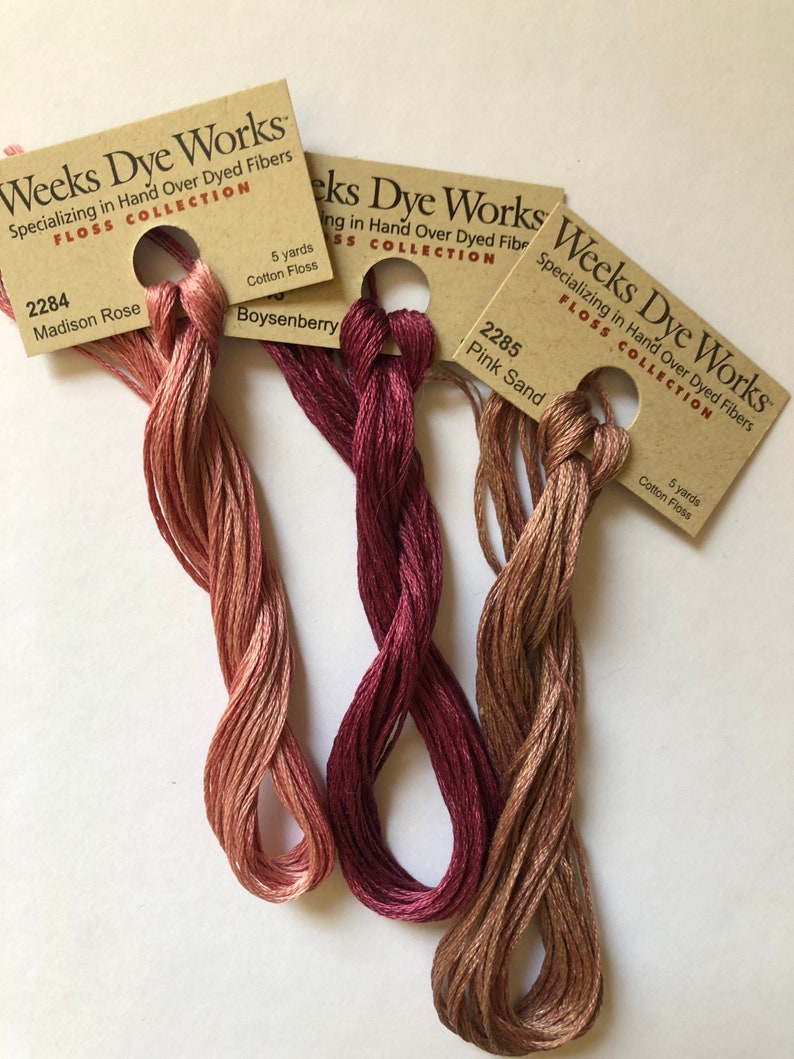 Weeks Dye Works / Pinks / Floss / cross stitch / embroidery / Etsy