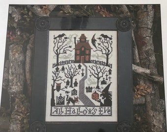 Prairie Schooler No 180 / ALL HALLOWS EVE / cross stitch chart / counted cross stitch