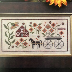 Plum Street Samplers / SUNFLOWER HOUSE / cross stitch chart / pattern only