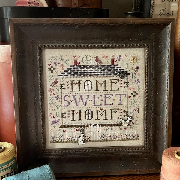 HOME SWEET HOME / Shakespeares Peddler / cross stitch chart /  Choose pattern And/Or button pack