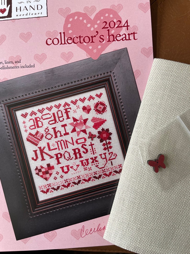 Collectors Hearts from Heart In Hand / 2018-2024 cross stitch kits / charts plus embellishments image 2