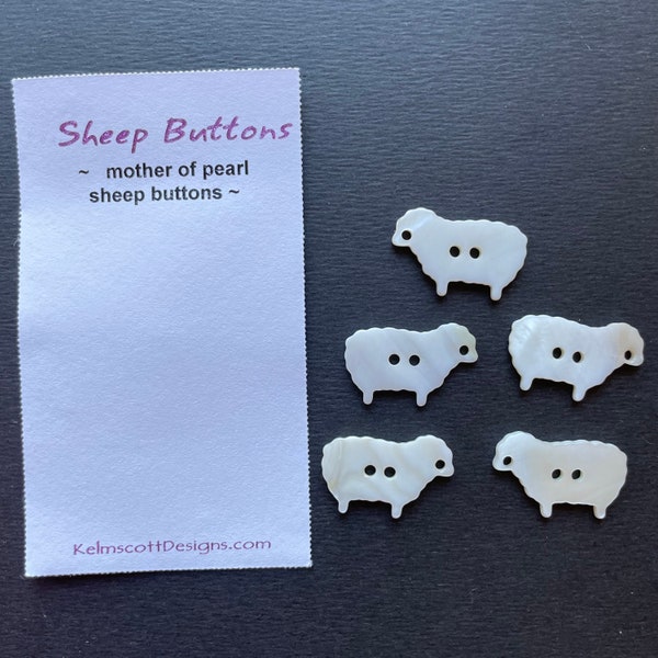 MOTHER of PEARL Sheep buttons/ Embellishments / Pack of 5