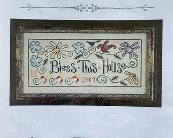 BLESS THIS HOUSE / La-D-Da /  cross stitch chart / counted cross stitch pattern / pattern only