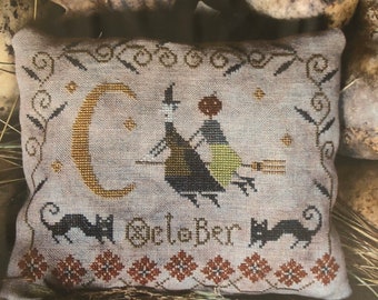 Fancey Blackett by Pineberry Lane / OCTOBER RIDE / cross stitch chart / pattern only