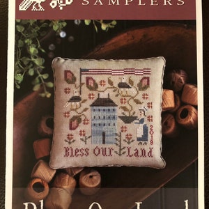 Plum Street Samplers / BLESS OUR LAND /  cross stitch chart / cross stitch pattern / pattern only