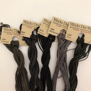 Weeks Dye Works / BLACKS /  Floss / cross stitch / embroidery / Needlework threads