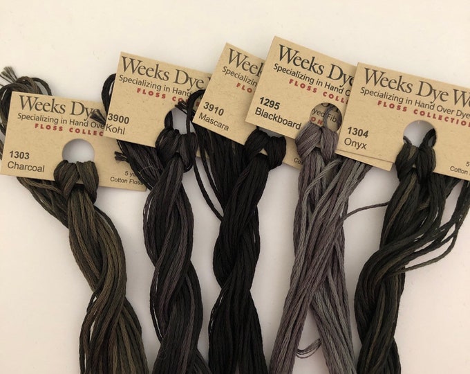 Weeks Dye Works / BLACKS / Floss / Cross Stitch / Embroidery