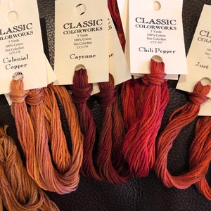 Classic Colorworks / Rusts and Coppers / Floss / cross stitch / embroidery / Overdyed Needlework threads
