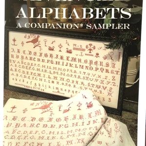 Seven RED ALPHABETS / Needlework Press / cross stitch chart / counted cross stitch / pattern only
