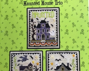 Waxing Moon Designs / HAUNTED HOUSE Trio/ cross stitch chart / cross stitch pattern / pattern only