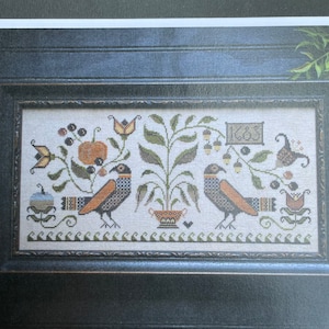 Plum Street Samplers / Autumn Fraktur /  cross stitch chart / pattern only