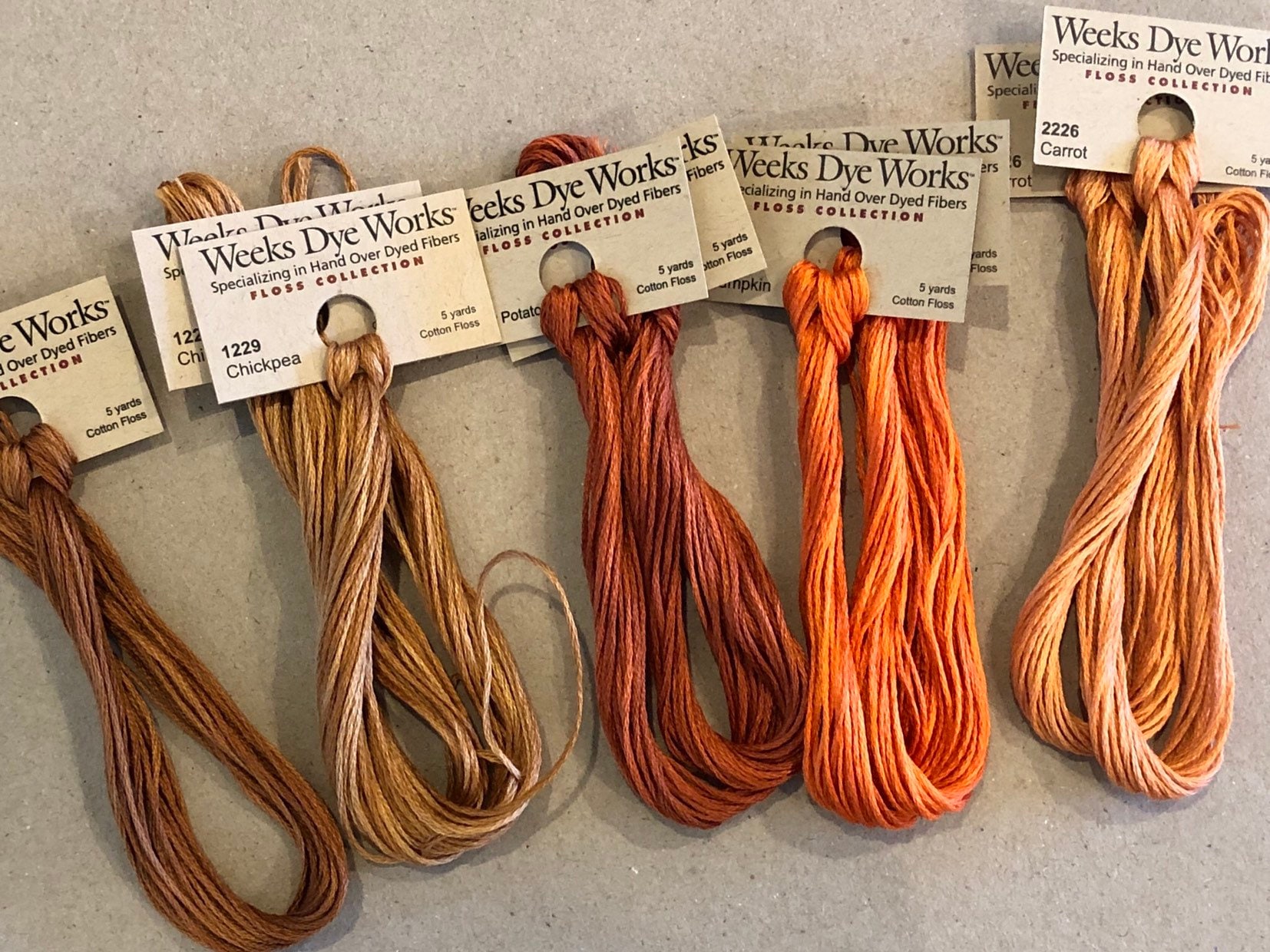 Weeks Dye Works /rusts, Coppers, Oranges / Floss / Cross