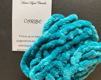 Lady Dot Creates/ Hand Dyed Pom Pom OR Chenille Trim/ CARIBE / Embellishments / Finishing / Craft project trim