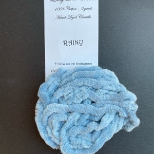 Lady Dot Creates/ RAINY /Hand Dyed Chenille or Mini Pom Pom Trim/ Embellishments / Finishing / Craft project trim