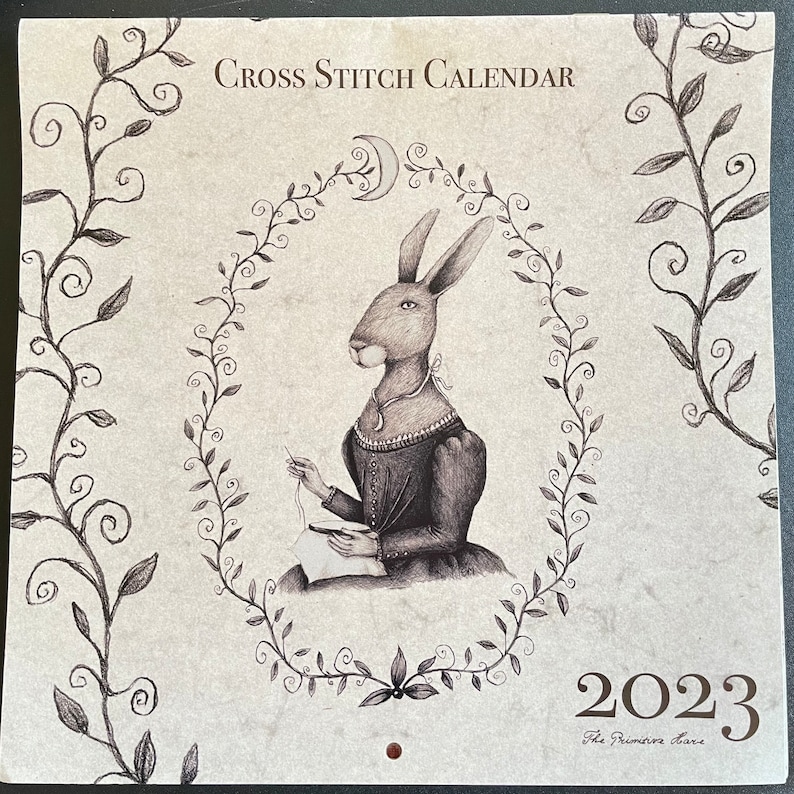 The Primitive Hare / 2023 Cross Stitch Calendar Etsy