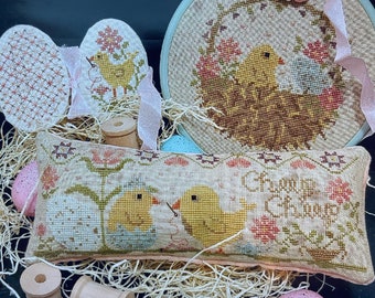 Spring Chicks / Quaint Rose Needlearts /  cross stitch chart