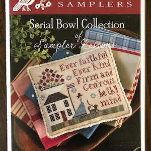 Plum Street Samplers / LESSON TWO / Serial Bowl Collection / cross stitch chart / pattern only
