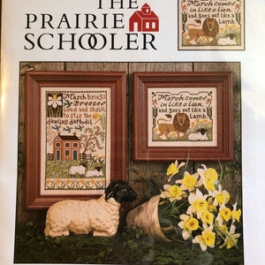 Prairie Schooler No 146 / March / Daffodils/ cross stitch chart / Hoffman Reprint
