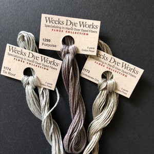 Weeks Dye Works / Greys / Grays / Floss / cross stitch / embroidery / Dove image 2