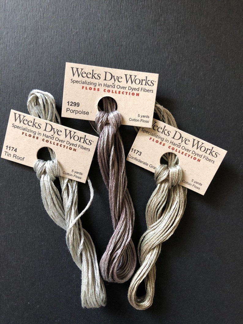 Weeks Dye Works / Greys / Grays / Floss / cross stitch / embroidery / Dove image 2