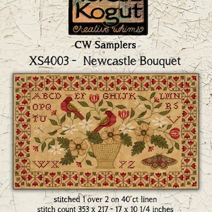 NEWCASTLE BOUQUET by Teresa Kogut / cross stitch chart / counted cross stitch pattern / pattern only