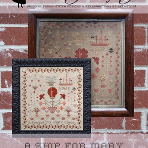 Heartstring Samplery / A SHIP for MARY / cross stitch chart / pattern only