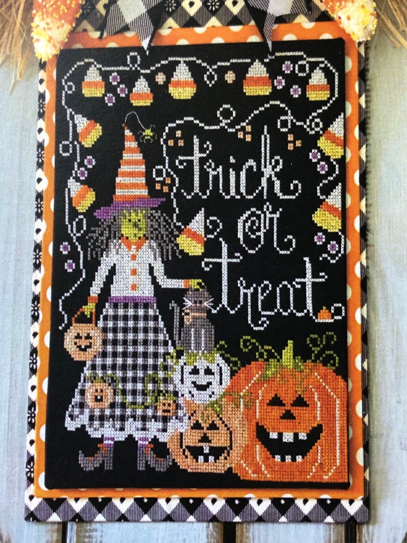 TRICK or TREAT / Stitching with the Housewives/ cross stitch Etsy