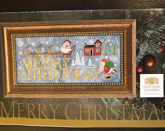 Cottage Garden Samplings / MERRY CHRISTMAS /  cross stitch chart / pattern only