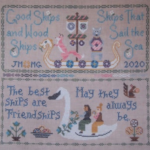 FRIENDSHIP SAMPLER / BlueFlower Stitching & Bendy Stitchy Designs / 2020 Market Release/ Cross Stitch Pattern