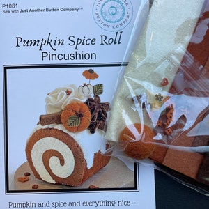 PUMPKIN SPICE Roll Pincushion kit / JABCO / cross stitch chart and supplies