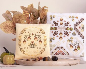 The AUTUMN QUAKERS / Sampler and Primitives / cross stitch chart / pattern only