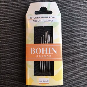 Bohin Tapestry Needle set / Sizes 22/24/26 / Cross stitch needles