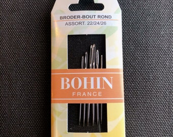 Bohin Tapestry Needle set / Sizes 22/24/26 / Cross stitch needles