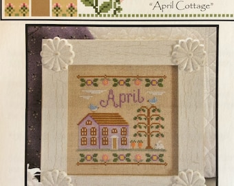 Country Cottage Needleworks/ Cottage of the Month/ April /cross stitch chart / counted cross stitch pattern / pattern only