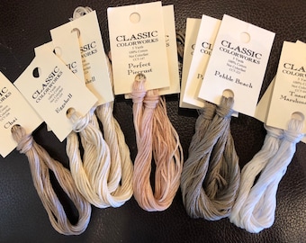 Classic Colorworks / LIGHT BROWNS / TANS / Floss / cross stitch / embroidery / Needlework threads