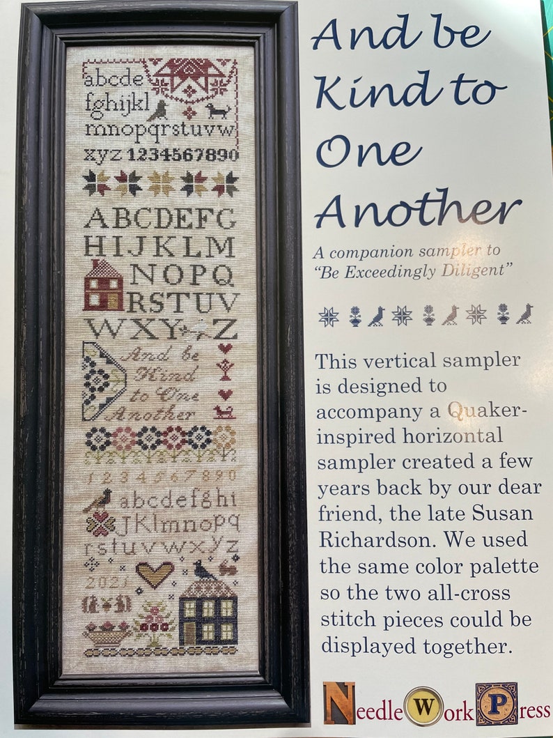 And Be Kind to One Another / Needlework Press / Cross Stitch Etsy