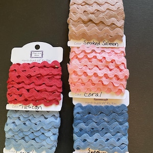 Hand Dyed Cotton Rick Rack by Fiber on a Whim / Embellishments / Finishing / Craft project trim