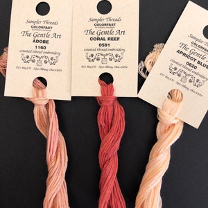 Gentle Art / PEACH /CORALS Overdyed thread / cross stitch / embroidery / Needlework threads