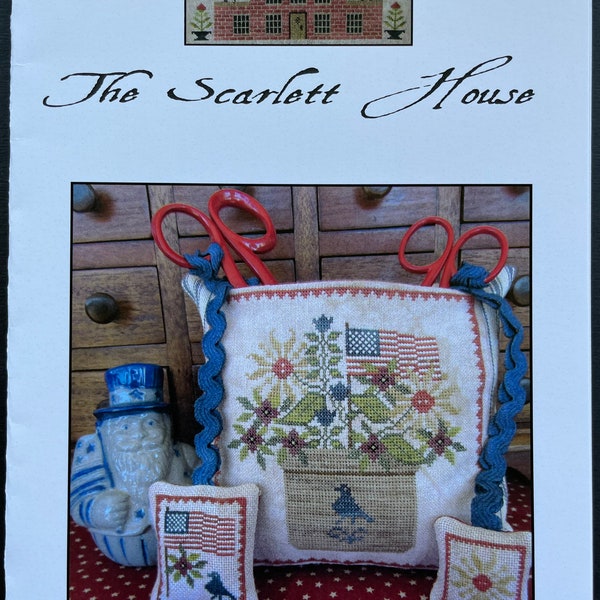 PATRIOTIC SCISSOR POCKET / The Scarlett House / Cross Stitch