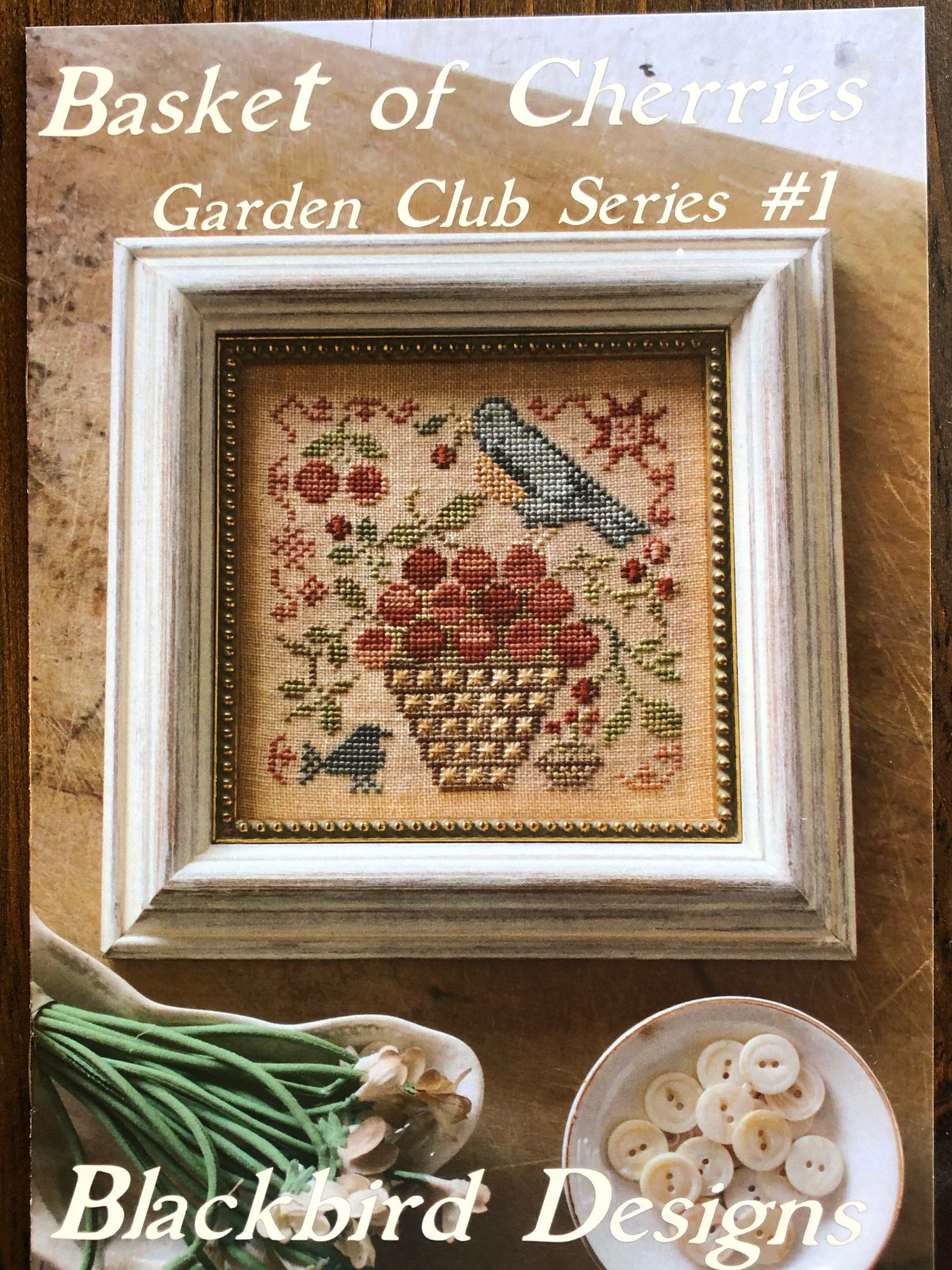 Blackbird Designs / Basket of Cherries / Garden Club Series 1 Etsy