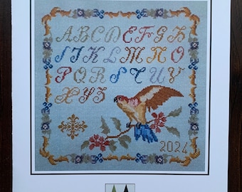 Twin Peak Primitives / PARROT SAMPLER / cross stitch pattern only