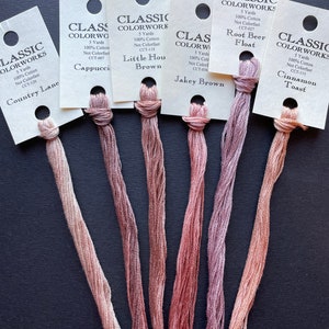 Classic Colorworks / Pinky Browns / Floss / cross stitch / embroidery / Needlework threads